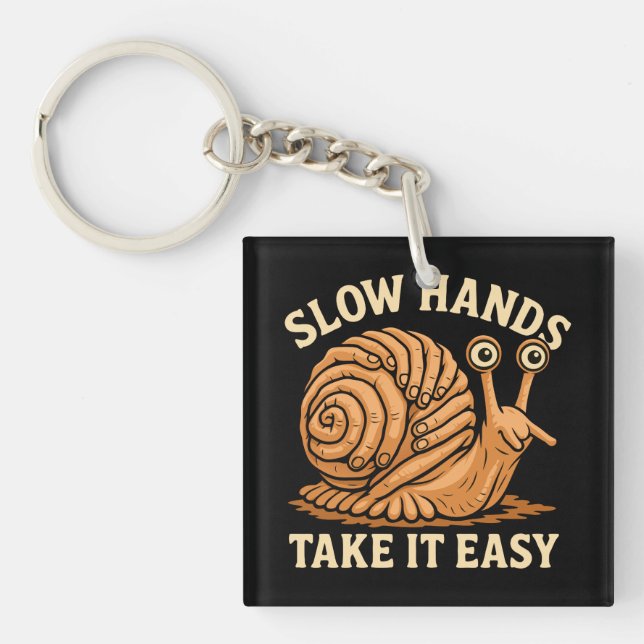 Hand Snail Art Handmade Snail Style Keychain (Front)