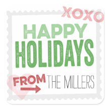 Hand Stamped Holiday Gift Stickers