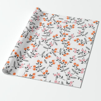 Hand stitch Embroidery Seamless pattern with liber Wrapping Paper
