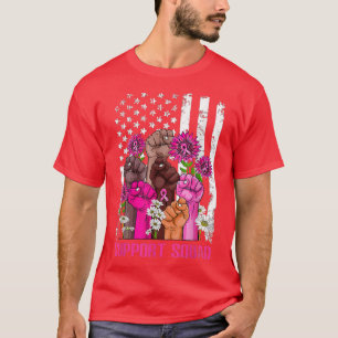Hand Sunflowers Support Squad Pink Breast Cancer A T-Shirt