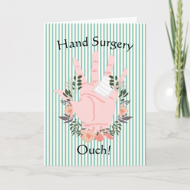 Hand Surgery Get Well Card with Hand (Front)