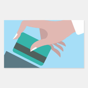 Hand swiping credit card sticker