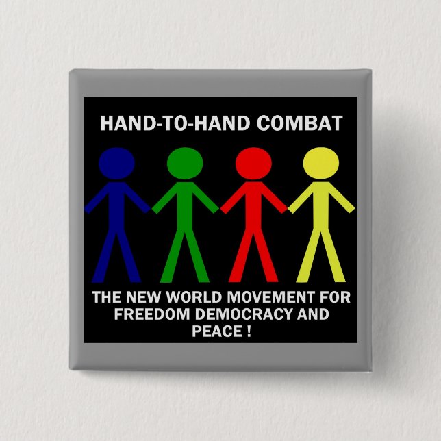 HAND-T0-HAND COMBAT... 2 INCH SQUARE BUTTON (Front)