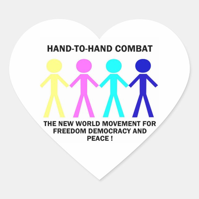 HAND-T0-HAND COMBAT... HEART STICKER (Front)