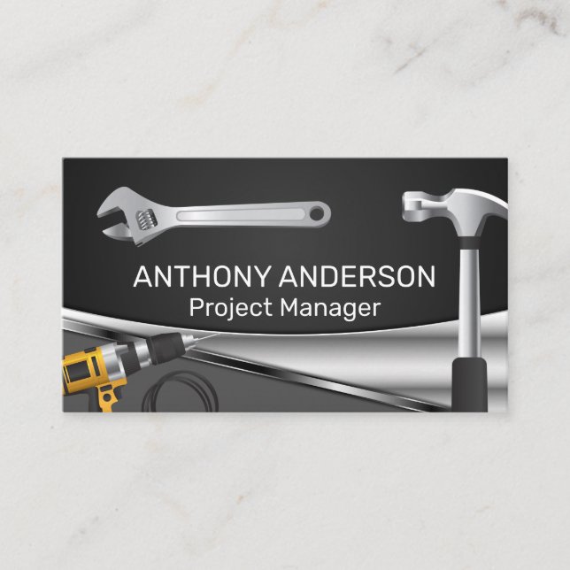 Hand Tools | General Contractor | Blue Collar Business Card (Front)
