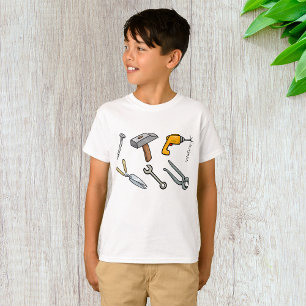 Hand Tools Hammer Drill Nail and Wrench T-Shirt