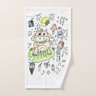 Hand towel, child drawing. towel