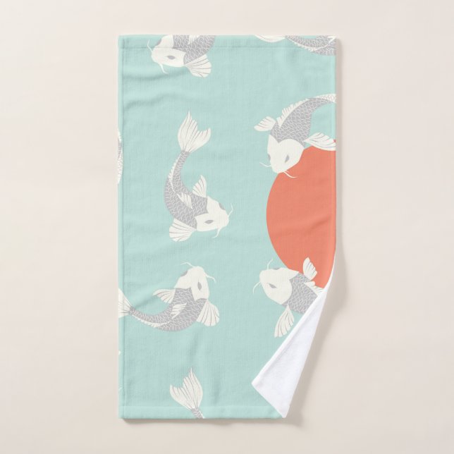 HAND TOWEL : JAPANESE STYLE KOI FISH DESIGN (Hand Towel)