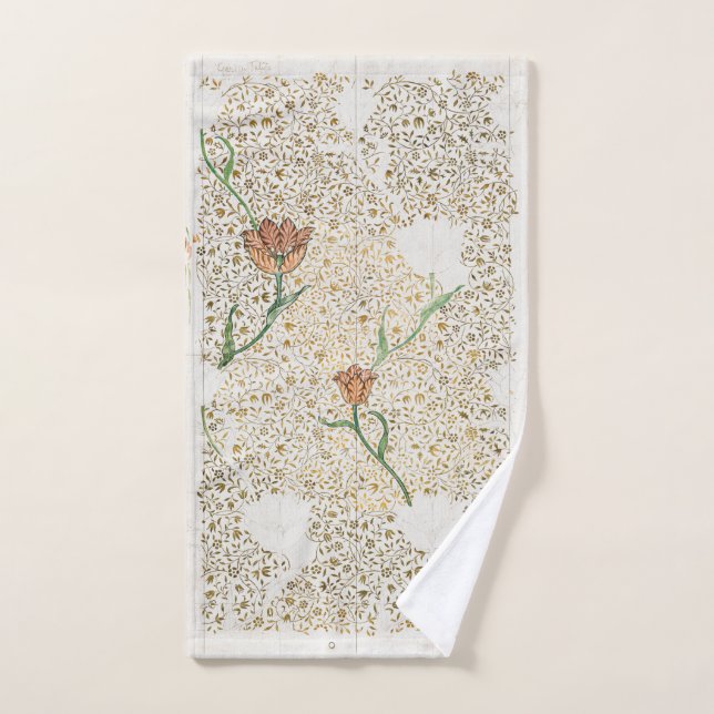 HAND TOWEL : WILLIAM MORRIS : GARDEN TULIP (Hand Towel)