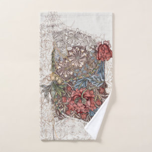 HAND TOWEL : WILLIAM MORRIS : HONEYSUCKLE + TULIP