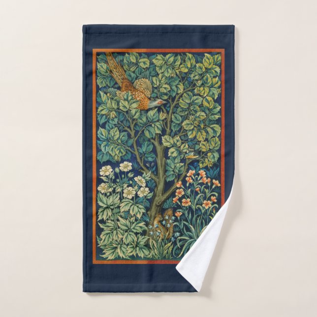 HAND TOWEL : WILLIAM MORRIS : PHEASANT DESIGN (Hand Towel)