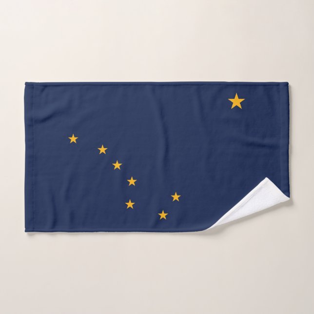 Hand Towel with Flag of Alaska State, USA (Hand Towel)