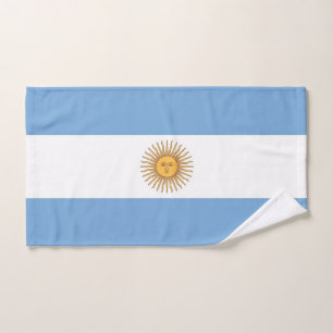 Hand Towel with Flag of Argentina