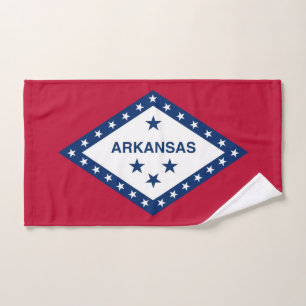 Hand Towel with Flag of Arkansas State, USA