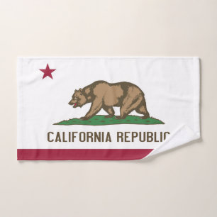 Hand Towel with Flag of California State, USA