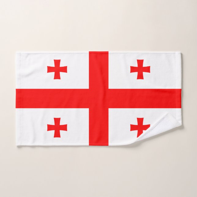 Hand Towel with Flag of Georgia (Hand Towel)