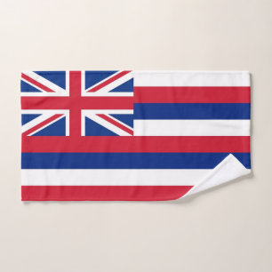 Hand Towel with Flag of Hawaii State, USA
