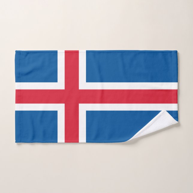 Hand Towel with Flag of Iceland (Hand Towel)