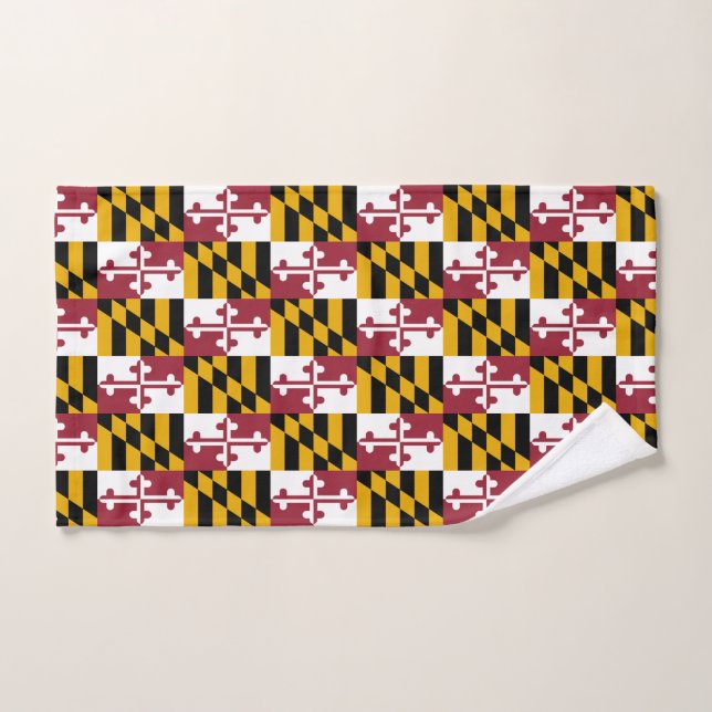 Hand Towel with Flag of Maryland State, USA (Hand Towel)