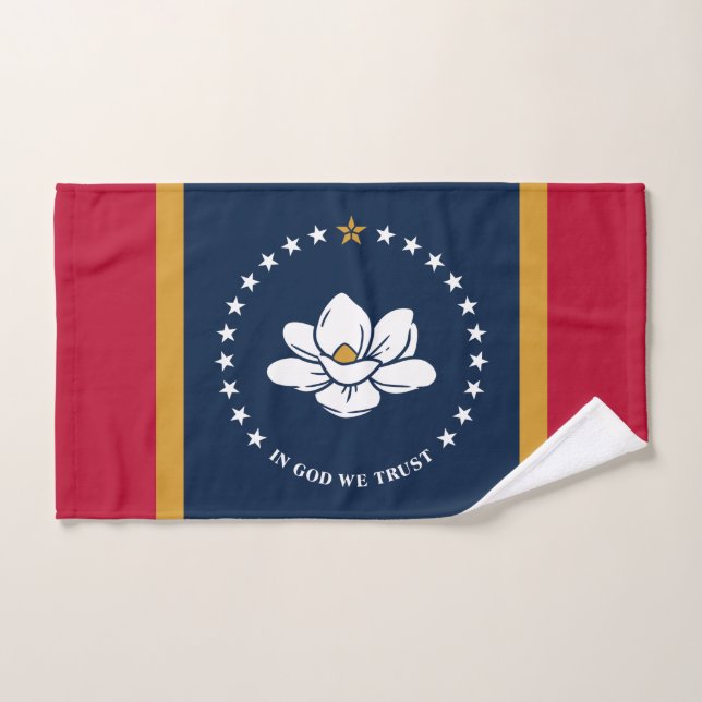 Hand Towel with Flag of Mississippi, USA (Serviette à main)