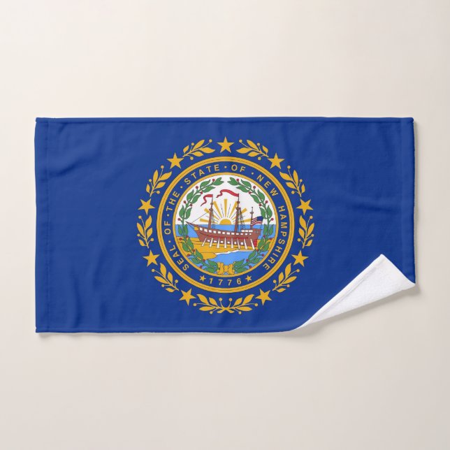 Hand Towel with Flag of New Hampshire State, USA (Hand Towel)