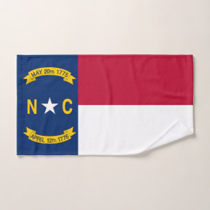 Hand Towel with Flag of North Carolina State, USA