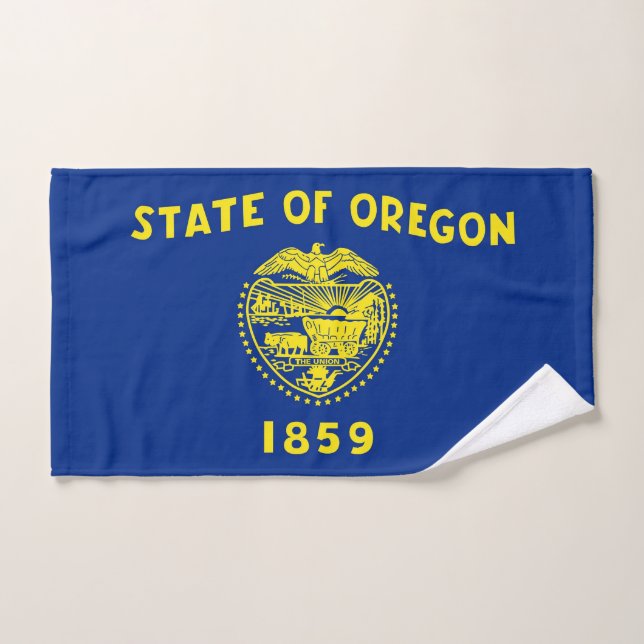 Hand Towel with Flag of Oregon State, USA (Hand Towel)