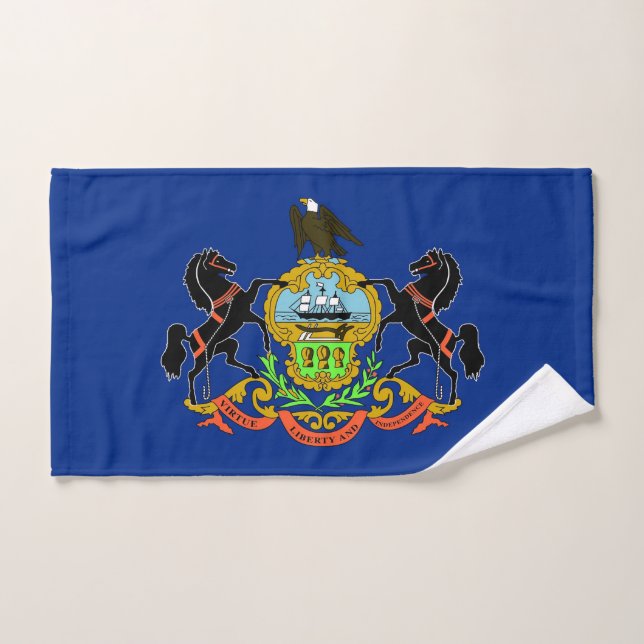 Hand Towel with Flag of Pennsylvania State, USA (Hand Towel)