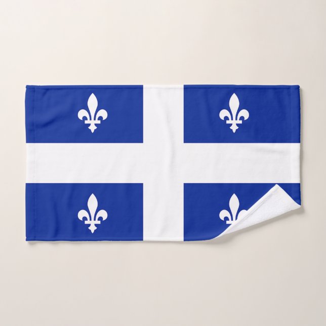 Hand Towel with Flag of Quebec (Hand Towel)