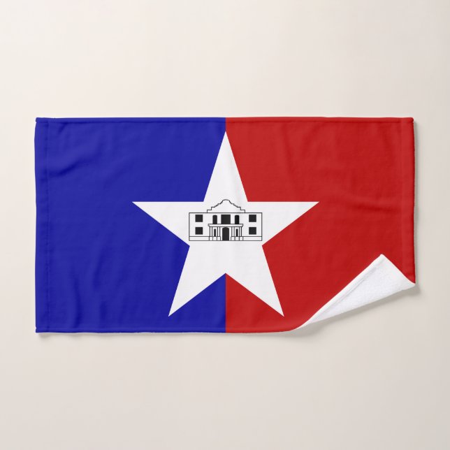 Hand Towel with Flag of San Antonio City, USA (Hand Towel)