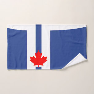 Hand Towel with Flag of Toronto, Canada