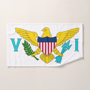 Hand Towel with Flag of Virgin Islands, USA