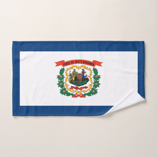 Hand Towel with Flag of West Virginia State, USA (Hand Towel)
