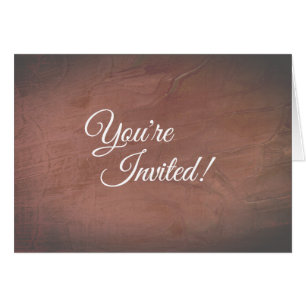 Hand Troweled Burgundy Plaster Gala Invitation