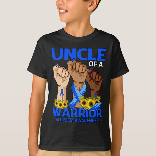 Hand Uncle Of A Warrior Alopecia Awareness Sunflow T-Shirt (Front)