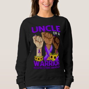 Hand Uncle Of A Warrior Pediatric Stroke Awareness Sweatshirt