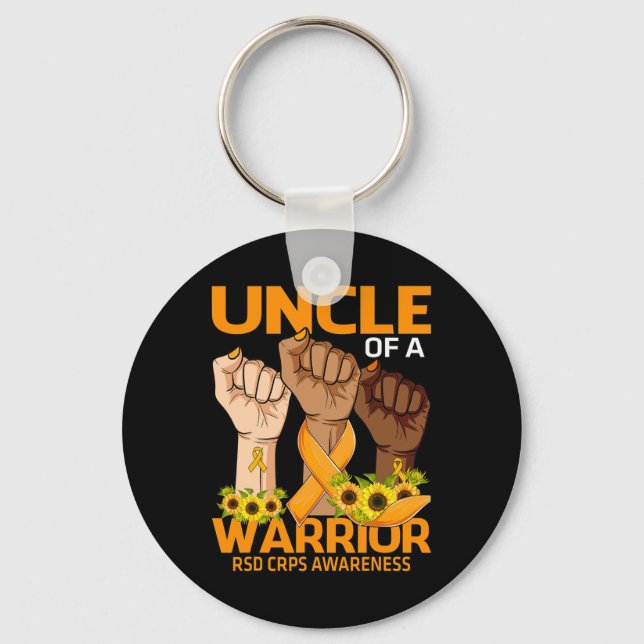 Hand Uncle Of A Warrior RSD CRPS Awareness Sunflow Keychain (Front)