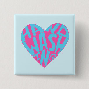 Hand Washing Hand 2 Inch Square Button