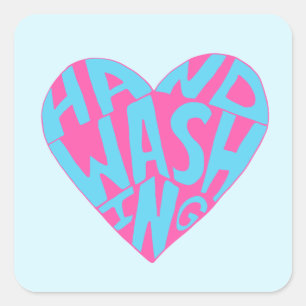 Hand Washing Hand Square Sticker
