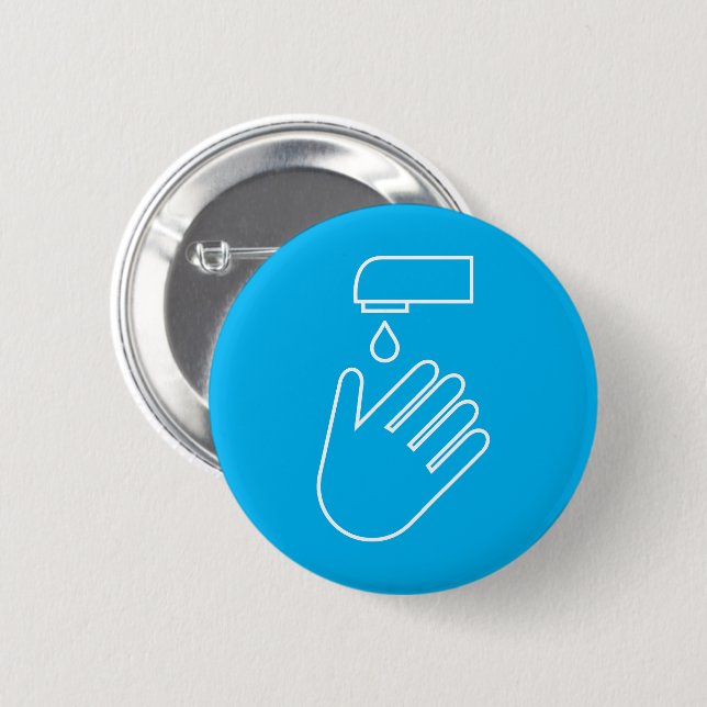 Hand Washing Icon 2 Inch Round Button (Front & Back)