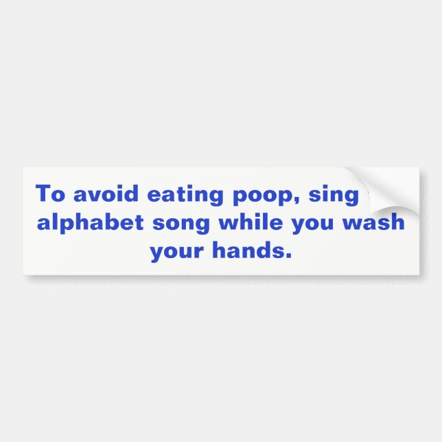 Hand Washing Sign Bumper Sticker (Front)