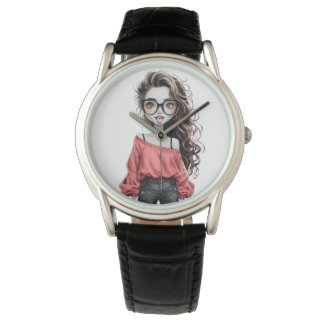 Hand watch with girl design 