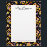 Hand Watercolor Bee Art Botanical Floral Pattern Letterhead<br><div class="desc">Letterhead with Pattern of Honey Bee and Floral Watercolor Art</div>