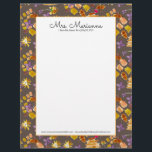 Hand Watercolor Bee Art Botanical Floral Pattern Letterhead<br><div class="desc">Letterhead with Pattern of Honey Bee and Floral Watercolor Art</div>