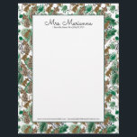 Hand Watercolor Jaguar Leopard Cat Pattern Letterhead<br><div class="desc">Letterhead with Pattern of Hand Watercolor Leopard Cats and Greenery Art</div>