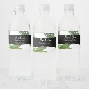 Hand Watercolor Monstera Adansonii Leaf Bridal Water Bottle Label
