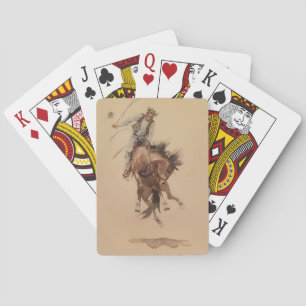 Hand-Whipping a Bronc by Edward Borein Playing Cards