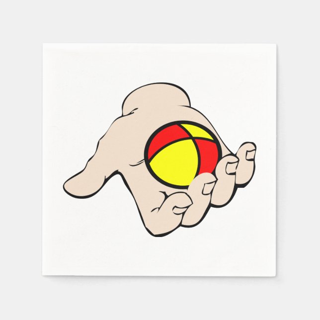 Hand With Juggling Ball Paper Napkins (Front)