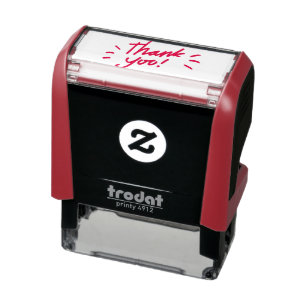 Hand writing thank you drawn self-inking stamp