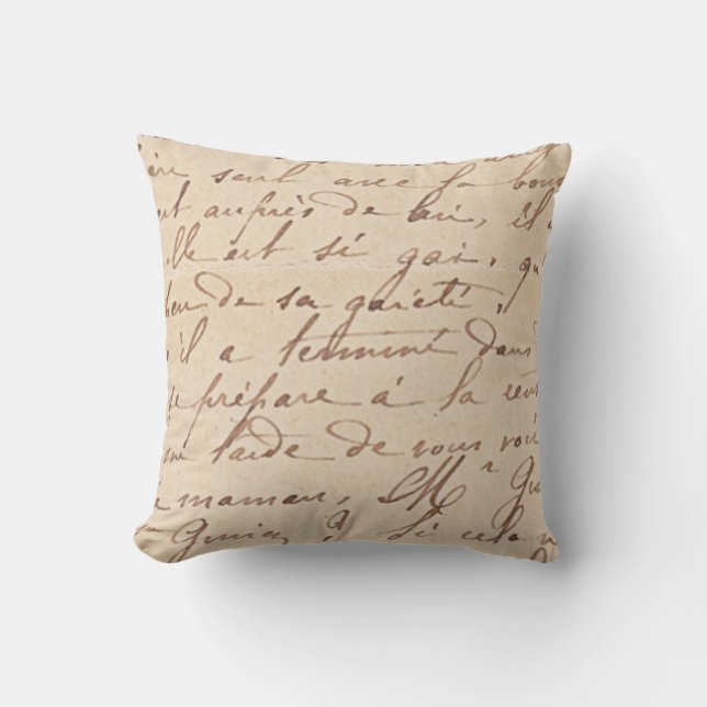 Hand writing throw pillow (Front)